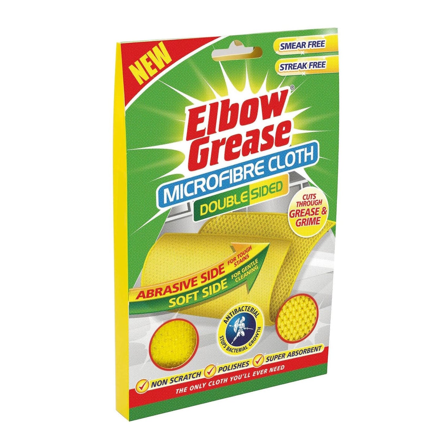 Elbow Grease Double Sided Microfibre Cloth Cuts Through Grease & Grime