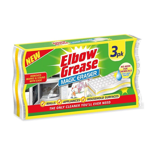 Elbow Grease Magic Eraser Pack of 3 Remove Marks and Stains from Households Kitchen Walls