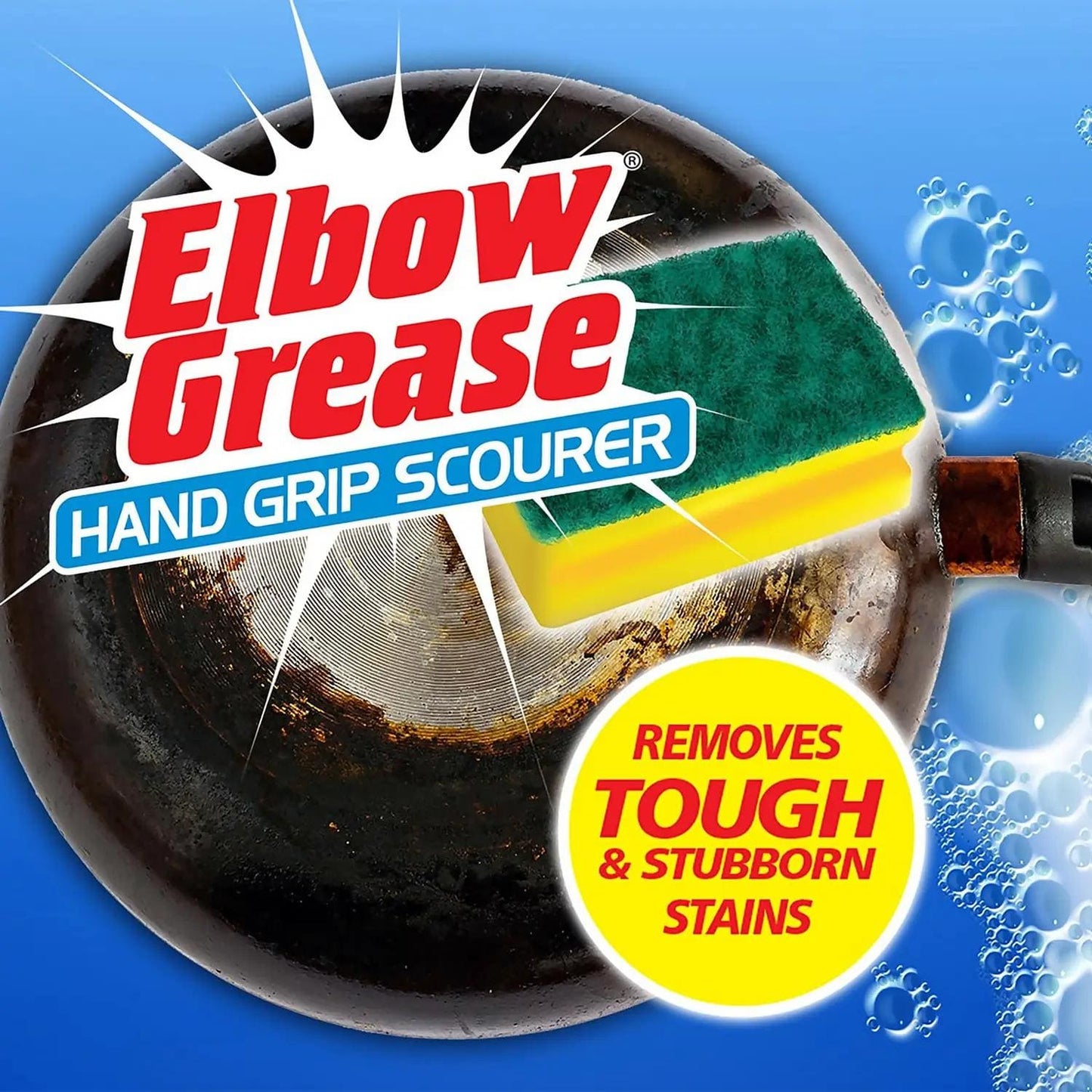 Elbow Grease Hand Grip Scourer 4pc pack for Effortless Kitchen and Utensil Cleaning, Wash Dishes, Sponge, Scourer, Safe for Non-Coated Cookware and Oven