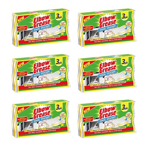 Elbow Grease Magic Eraser Pack of 3 Remove Marks and Stains from Households Kitchen Walls