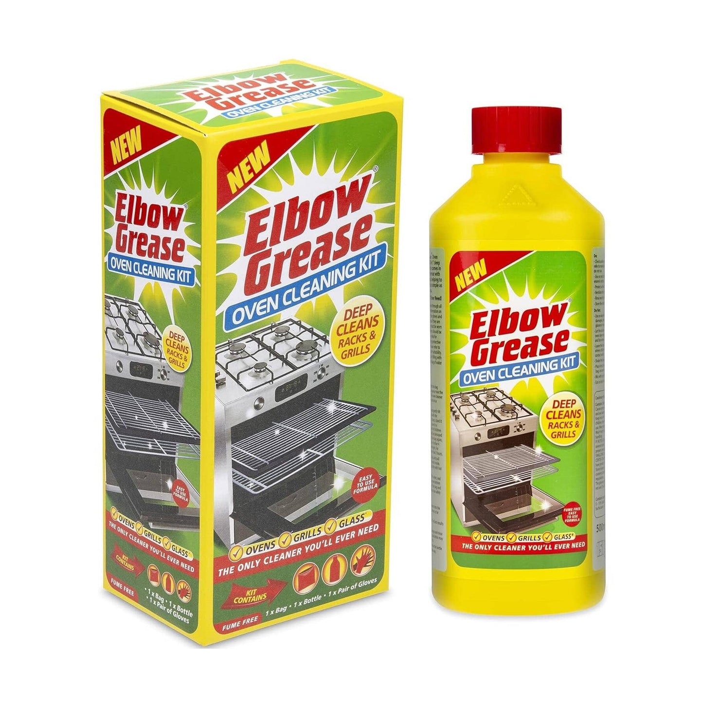 Elbow Grease Oven Cleaner Kit for BBQ Kitchen Dishwasher Oven Rack 500ml Perfect Cleaning Solution for Oven Cleaning Kit Kitchen Cleaner